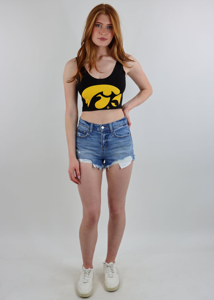 University Of Iowa Cropped Tank Top ★ Black