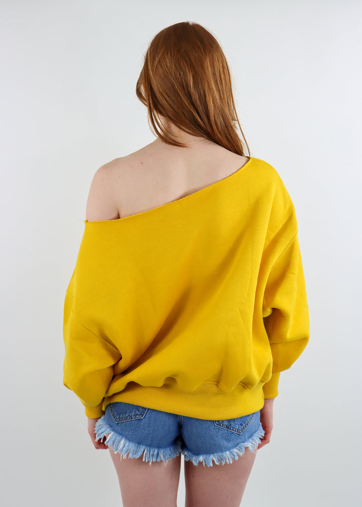 University Of Iowa Off The Shoulder Crewneck ★ Yellow