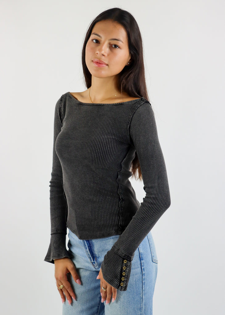 Free People Soul Sister Layering Long Sleeve ★ Black