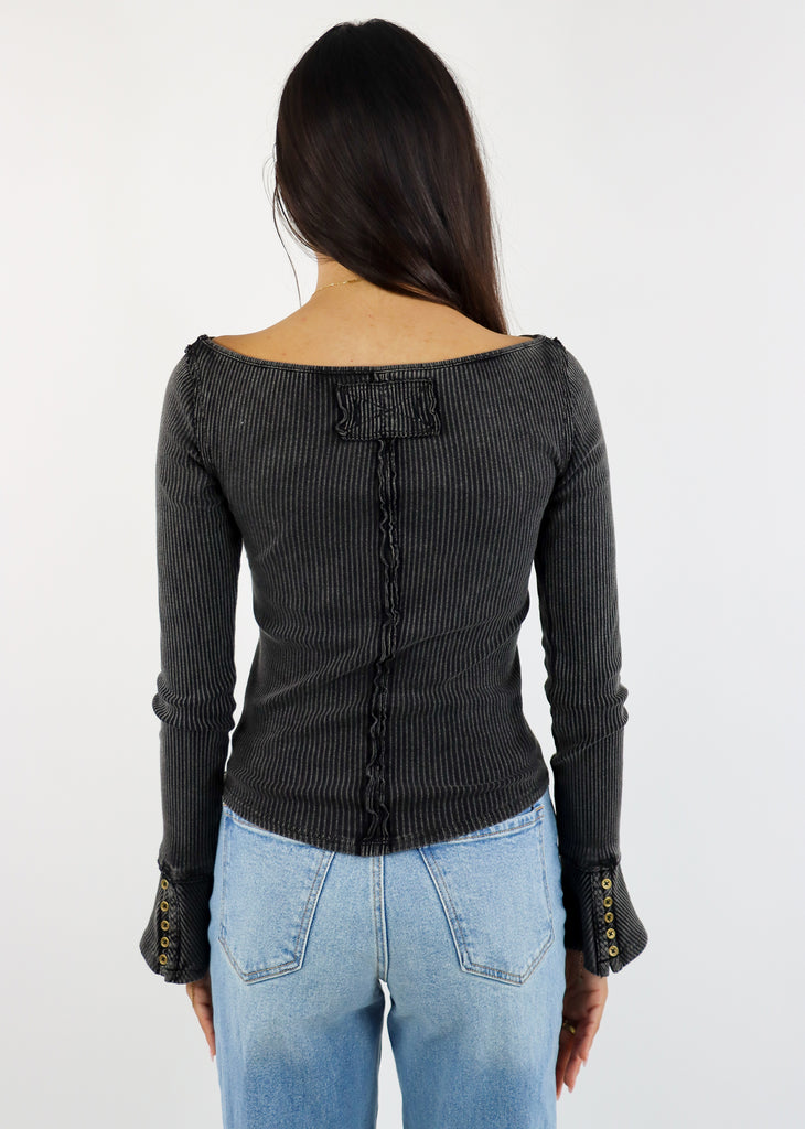 Free People Soul Sister Layering Long Sleeve ★ Black