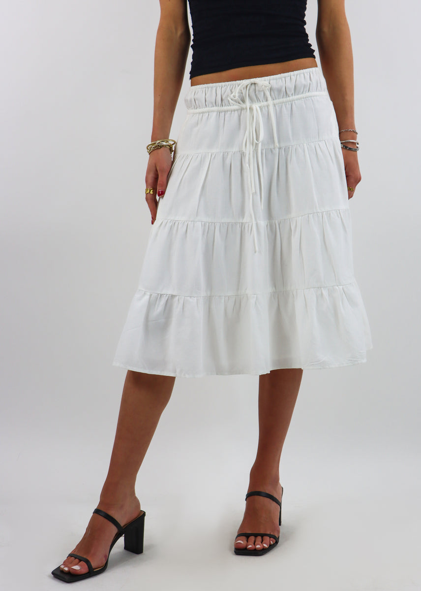 Sweet Lady Midi Skirt ★ White – Rock N Rags