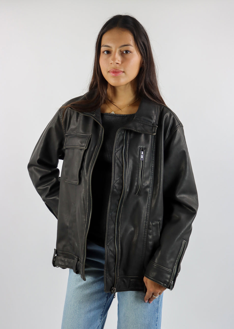 Free People Vegan deals Leather Jacket