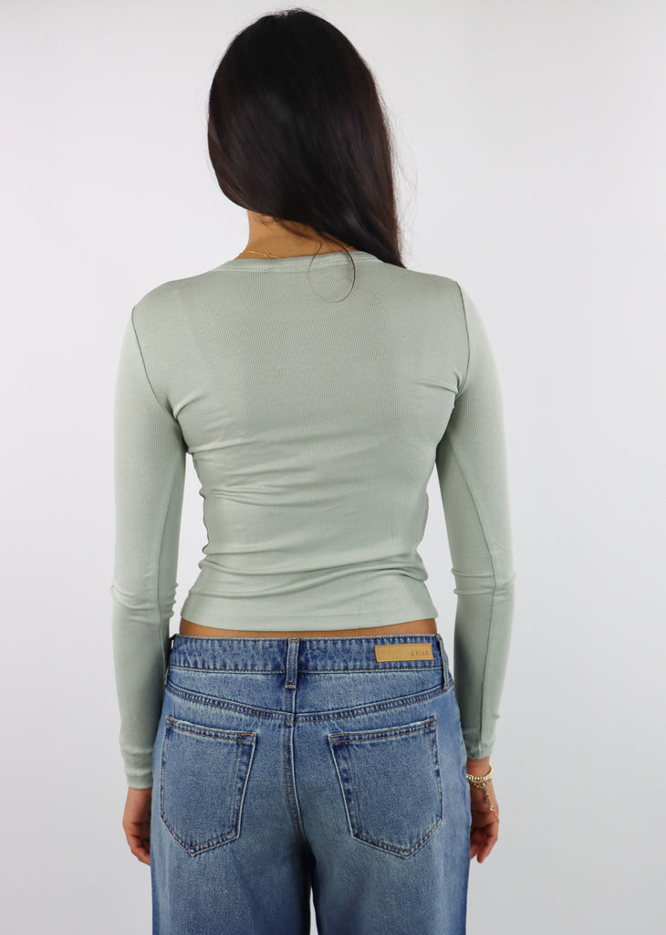 I See Stars Long Sleeve Full Length Top ★ Sage Green