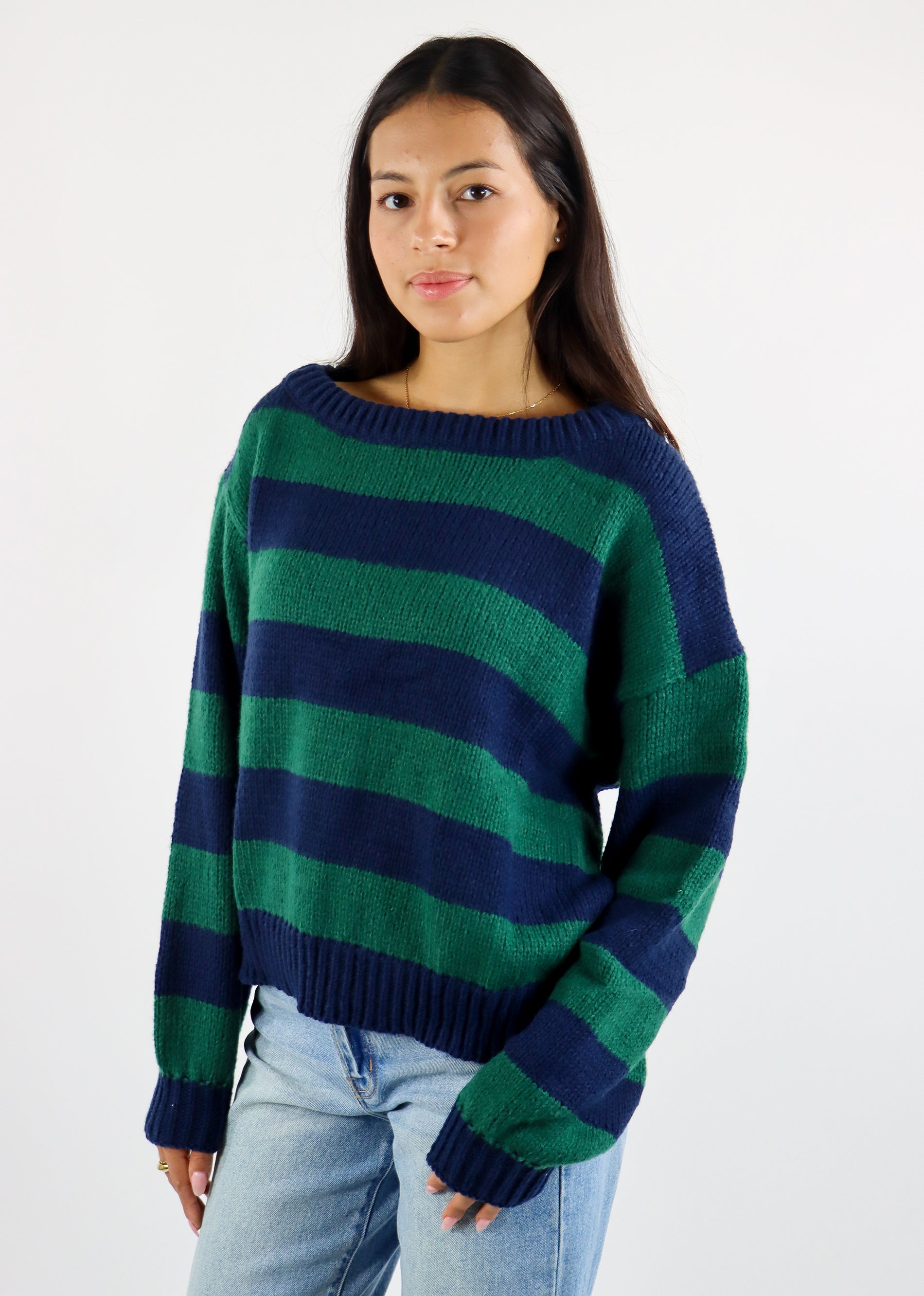 Melville Green Striped Sweater Brandy Green Cardigan My Favorite