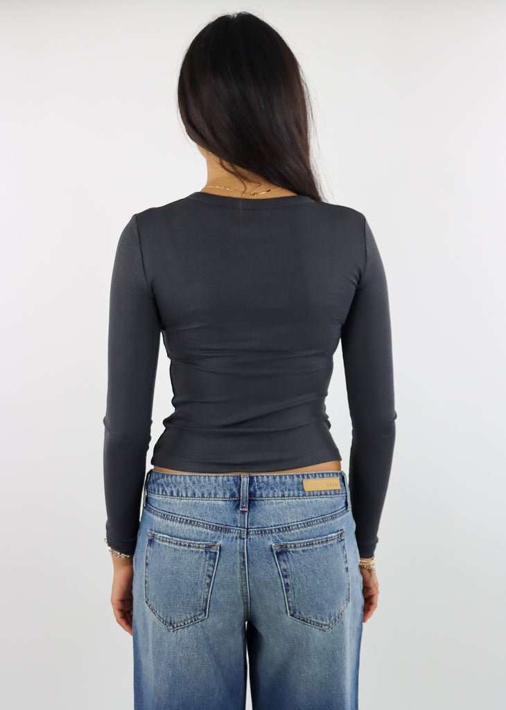 I See Stars Long Sleeve Full Length Top ★ Dark Heather Grey