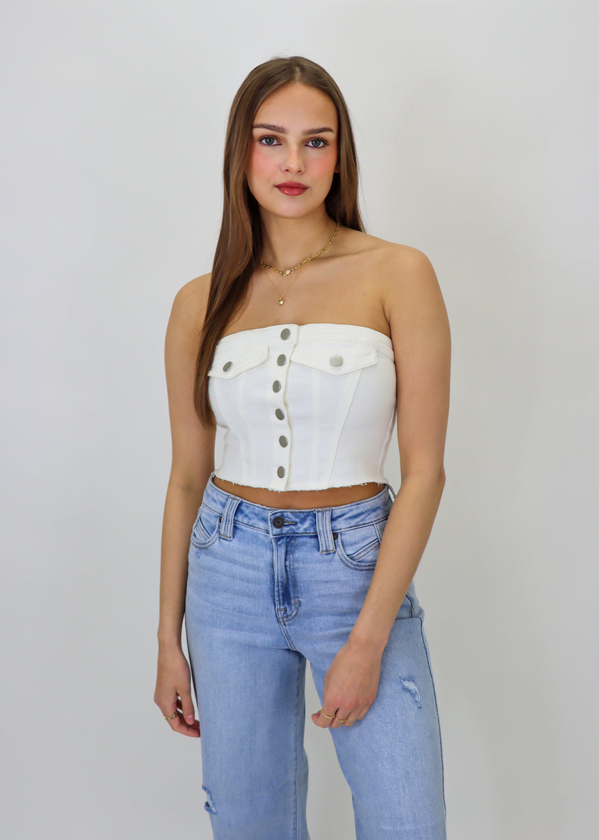 Hardest Part Tube Top ★ White – Rock N Rags