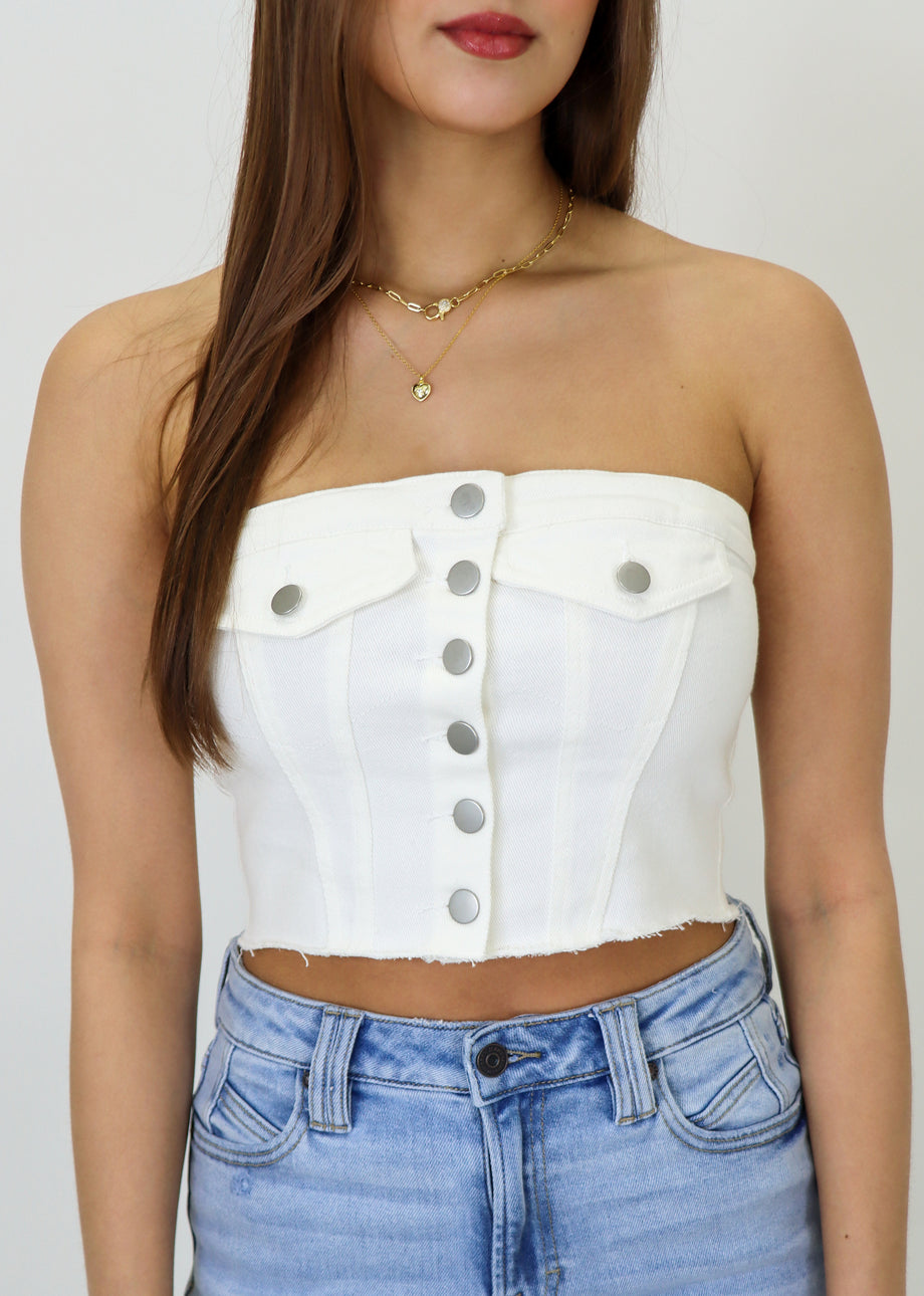 Hardest Part Tube Top ☆ White – Rock N Rags