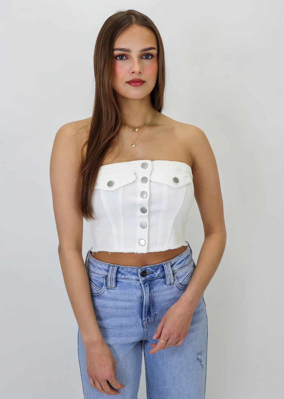 Hardest Part Tube Top ☆ White – Rock N Rags