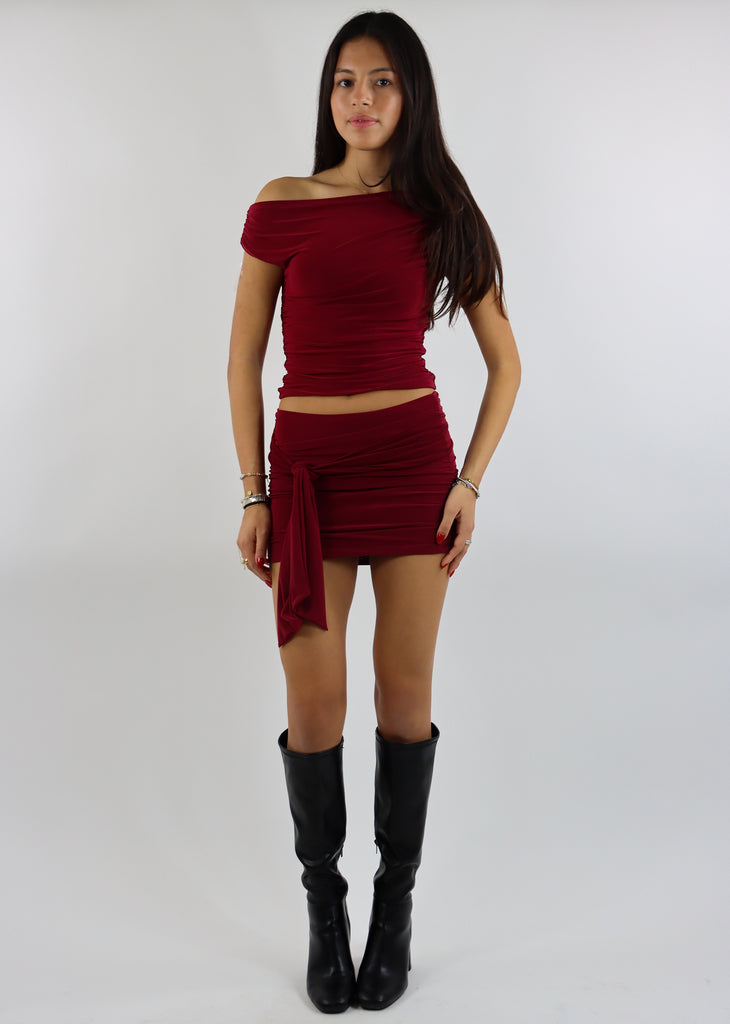 Willow Mini Skirt ★ Burgundy