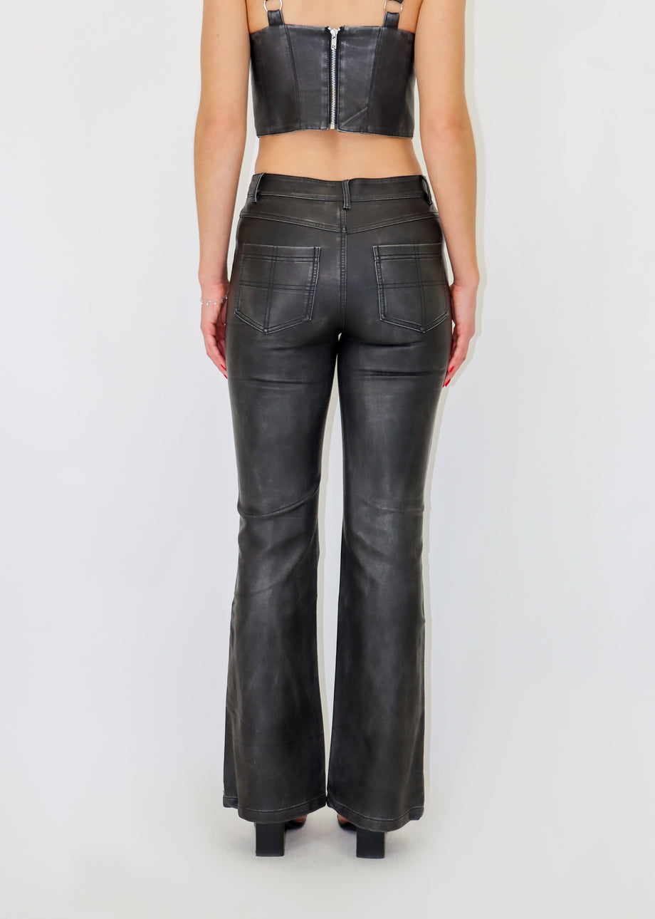 JGR & STN Detroit Lace Up Leather Pants ☆ Black – Rock N Rags