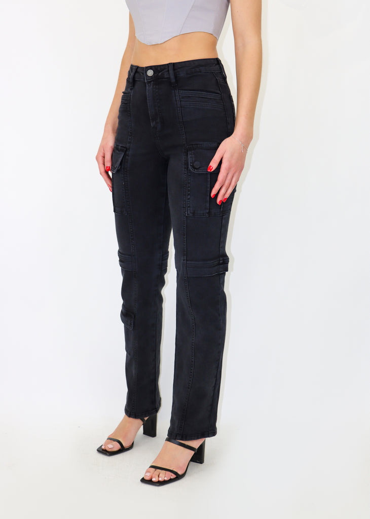 Take It Off Cargo Jeans ★ Charcoal Grey