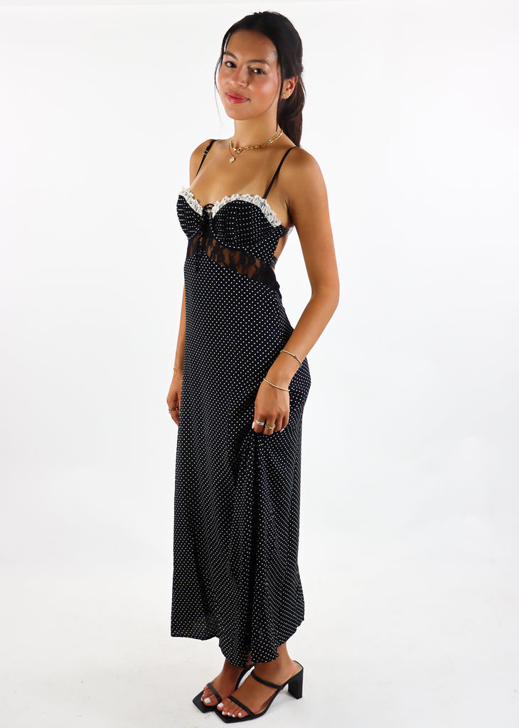 Polka Dot Maxi Dress ★ Black