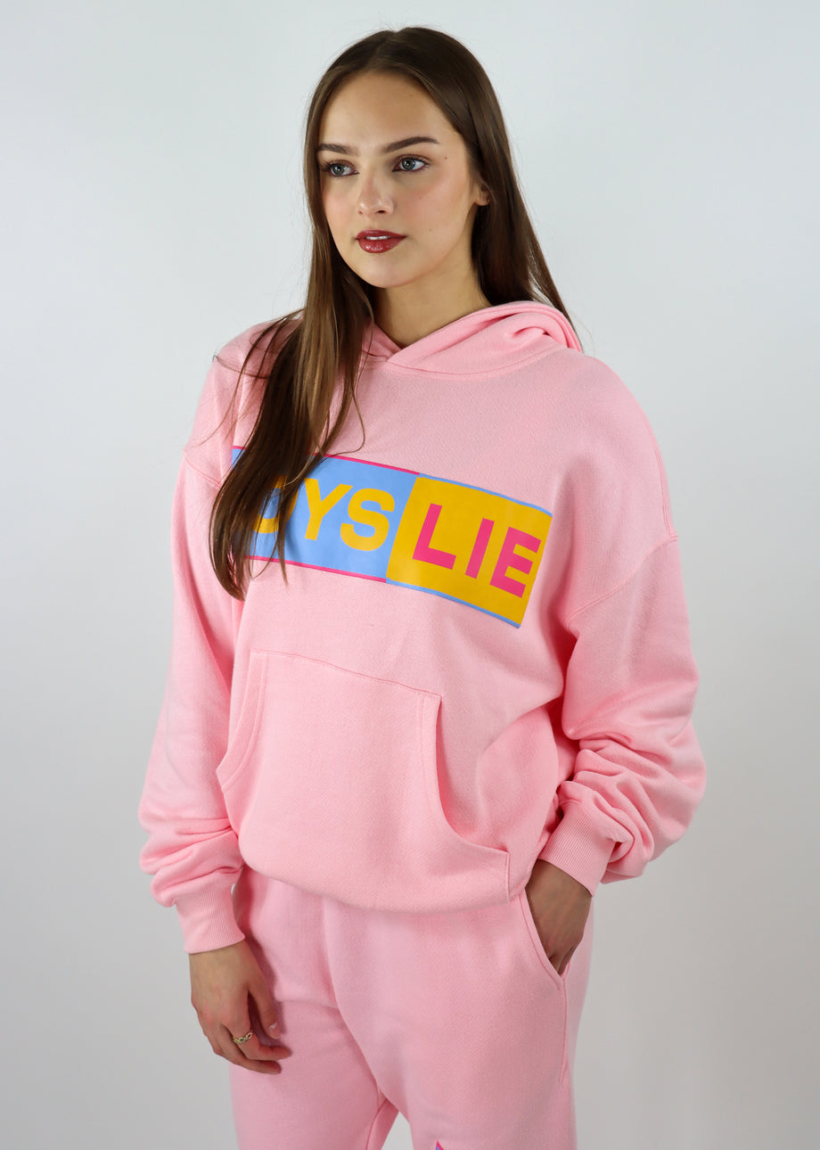 Boys Lie Better Half Racer Hoodie Pink Rock N Rags