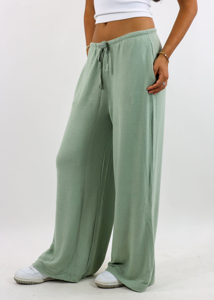 Sweet Escape Wide Leg Sweatpants  ★ Sage Green