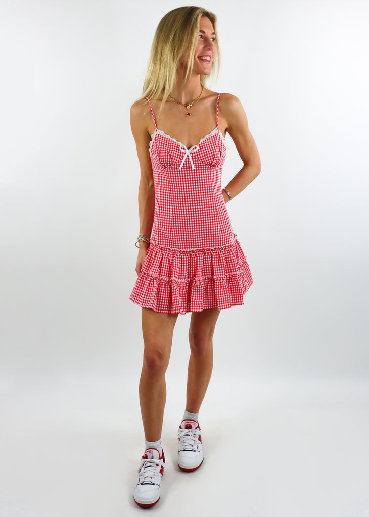 Sweet Home Alabama Gingham Mini Dress ★ Red & White