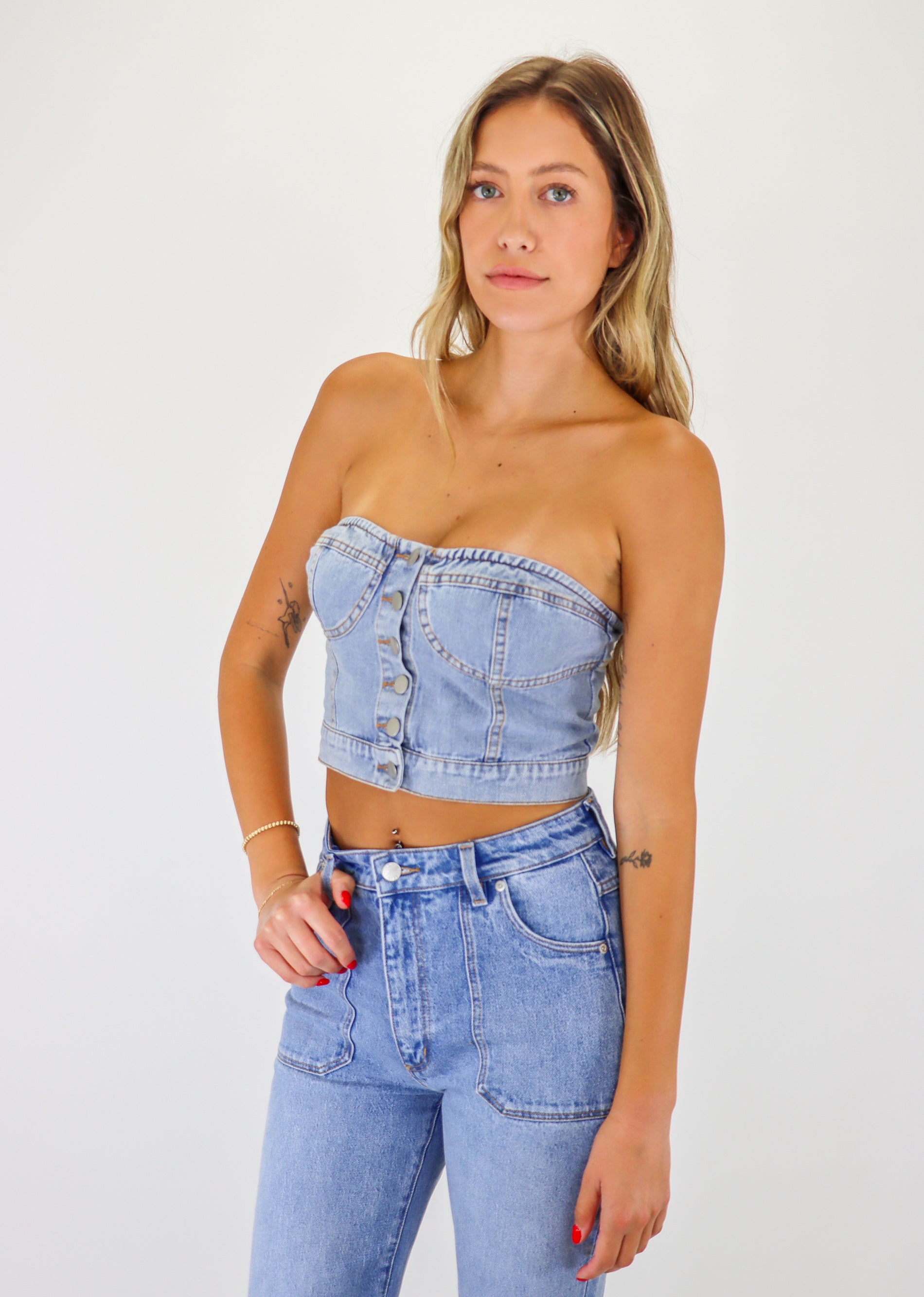 The Difference Tube Top ★ Light Wash – Rock N Rags