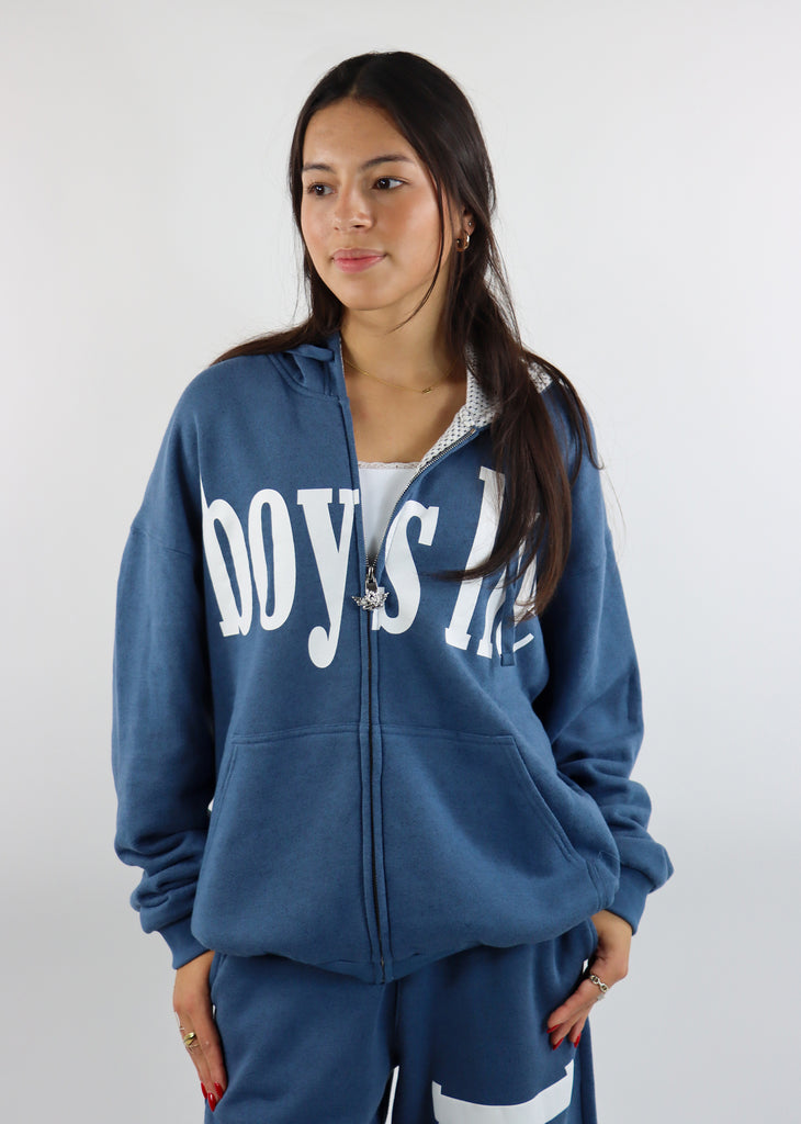 Boys Lie Don't Text Them Back Harley Zip Up ★ Blue