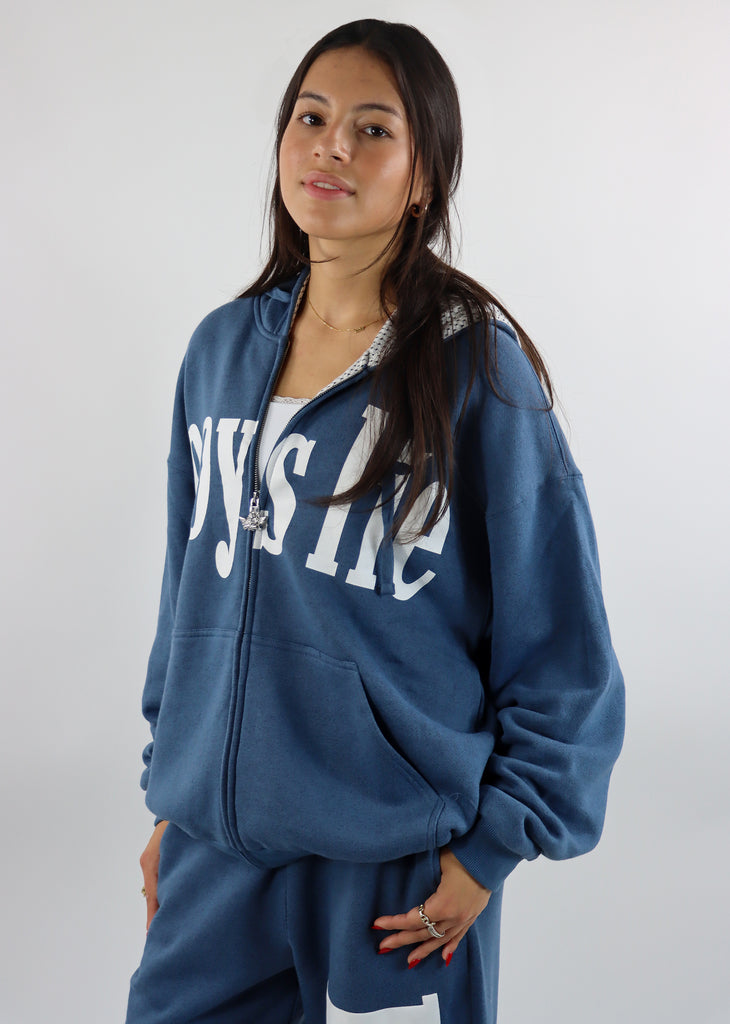 Boys Lie Don't Text Them Back Harley Zip Up ★ Blue