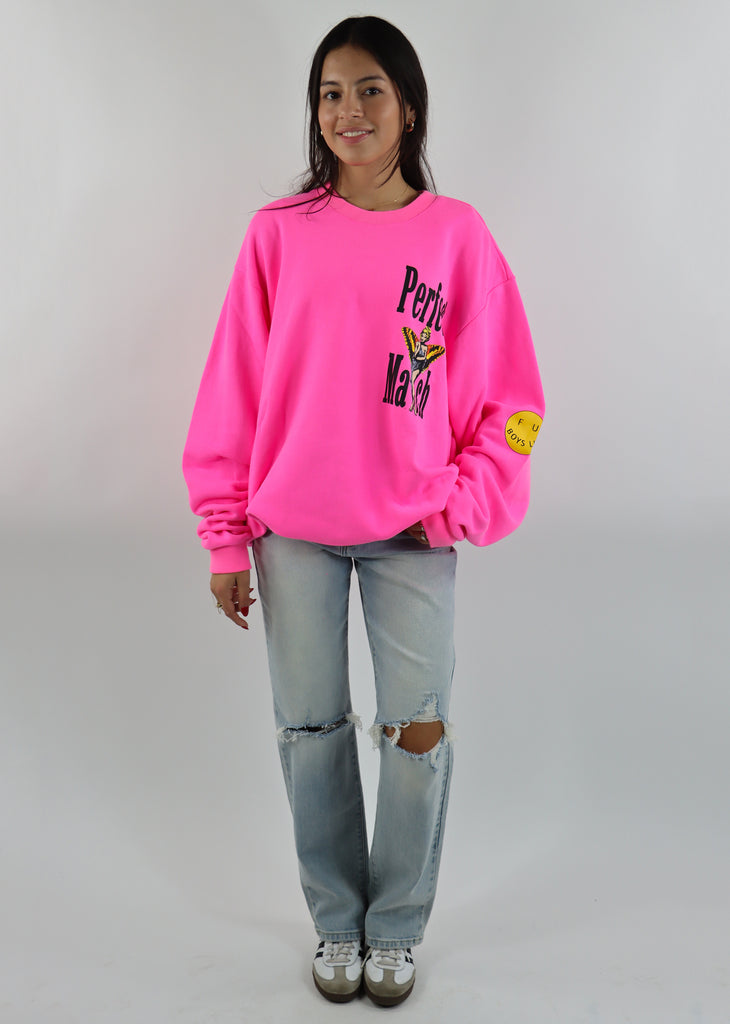 Boys Lie Perfect Match Crewneck ★ Neon Pink