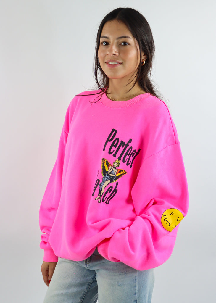 Boys Lie Perfect Match Crewneck ★ Neon Pink