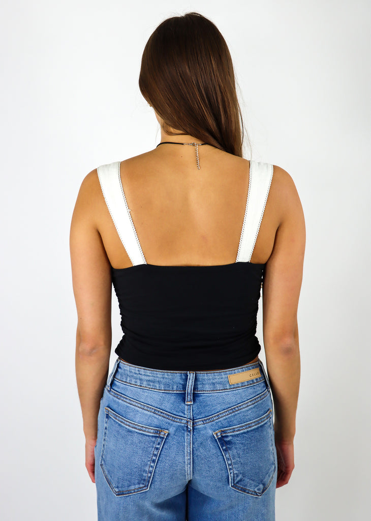 Free People 2 Toned Tank ★ Black & White