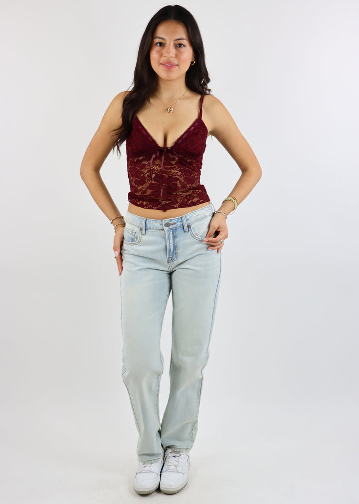 Floral Dreams Lace Cami Top ★ Burgundy