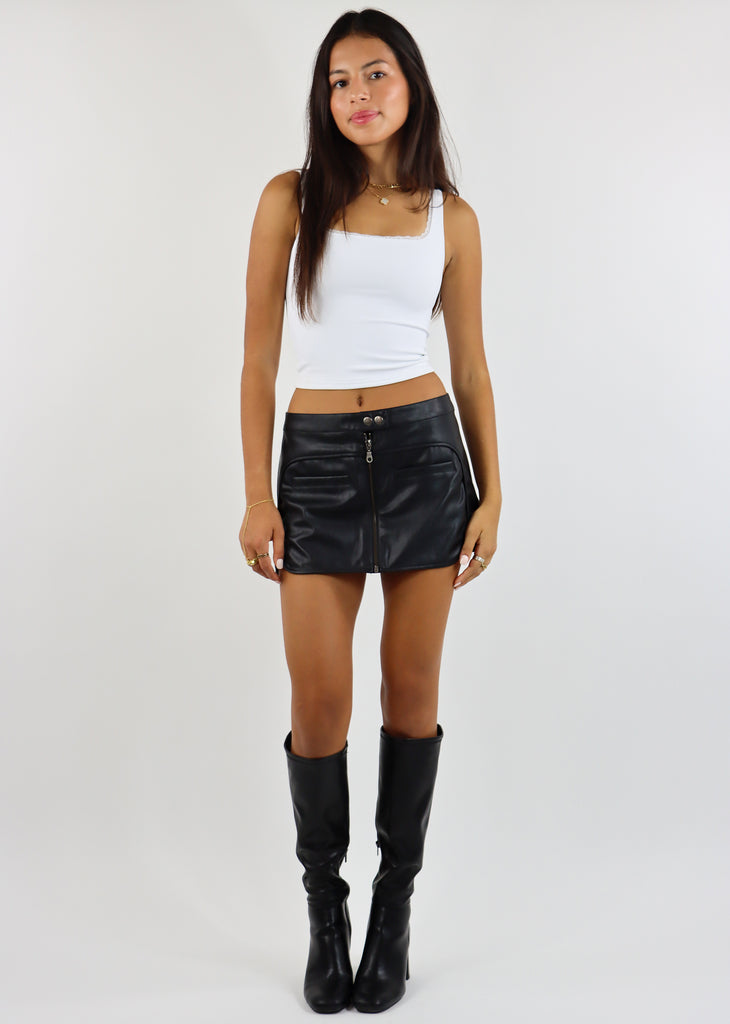 Maybe Later Mini Moto Skirt ★ Black