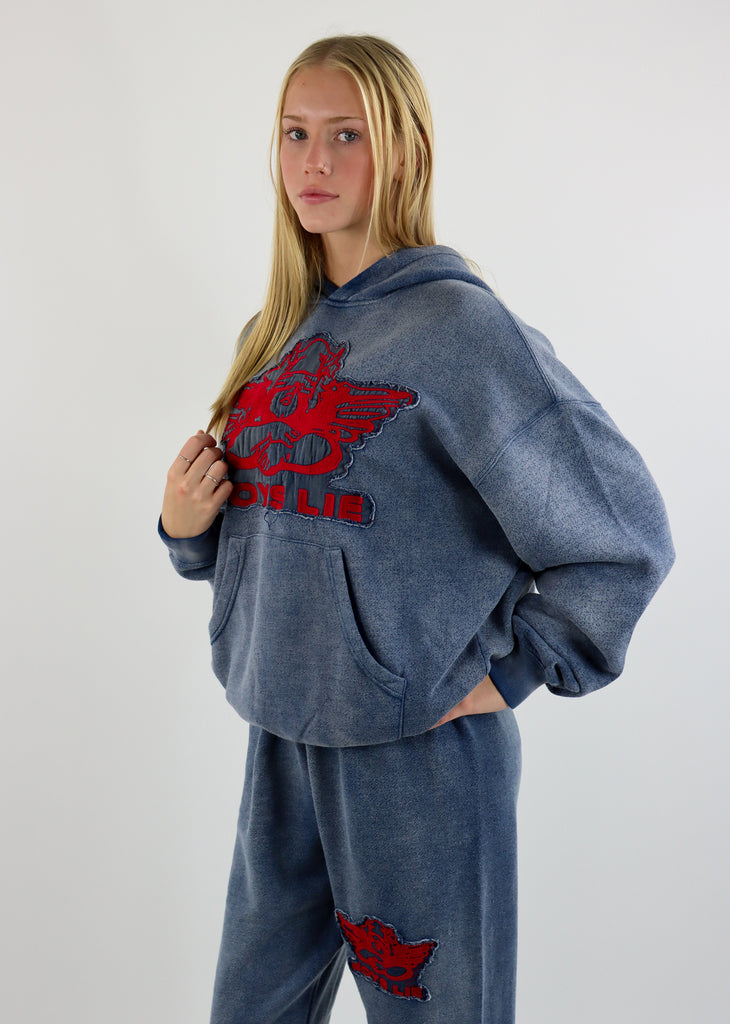 Boys Lie Stitch Me Up Racer Hoodie ★ Heather Navy