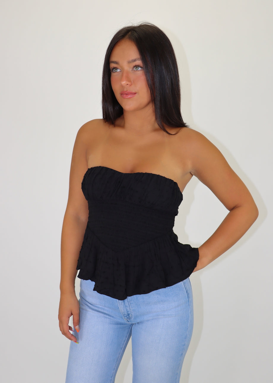 Lace It Tube Top Black Medium by Rock N Rags