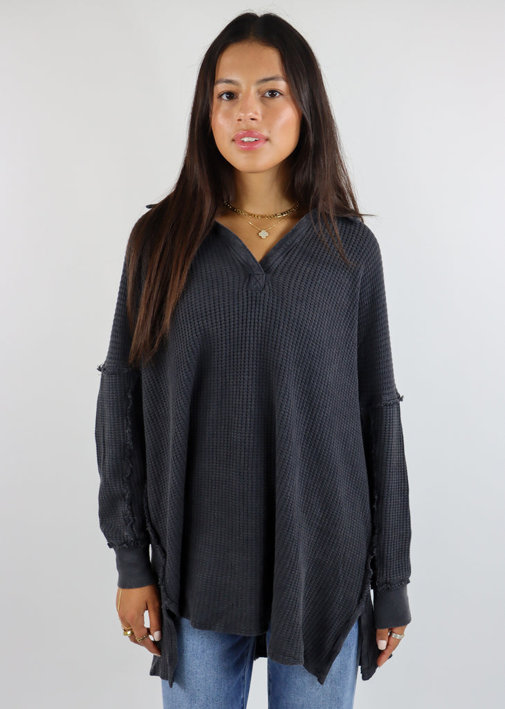 Free People Travis Polo ★ Charcoal