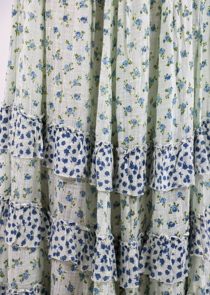 Free People Brynn Printed Maxi Skirt ★ Blue Floral