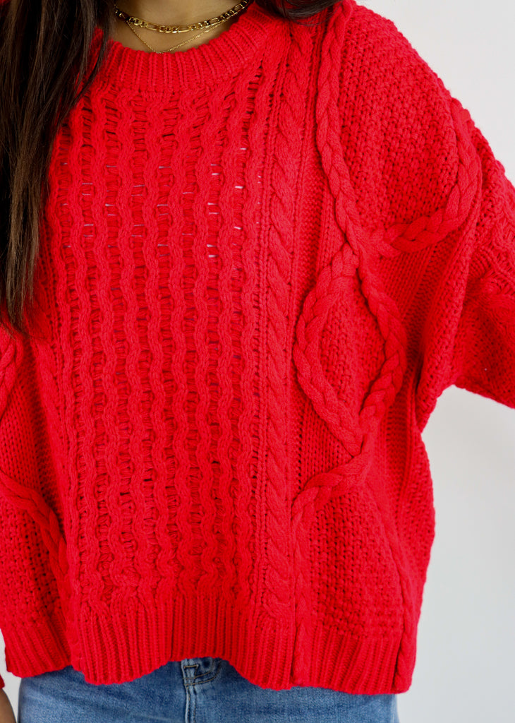 Miss You More Sweater ★ Cherry Red