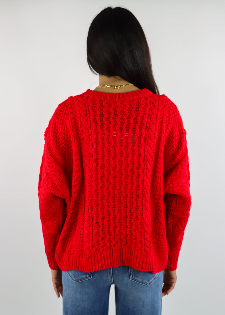 Miss You More Sweater ★ Cherry Red