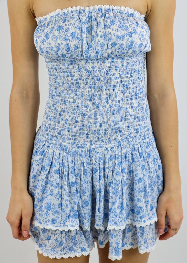 Something Beautiful Mini Dress ★ Blue Floral