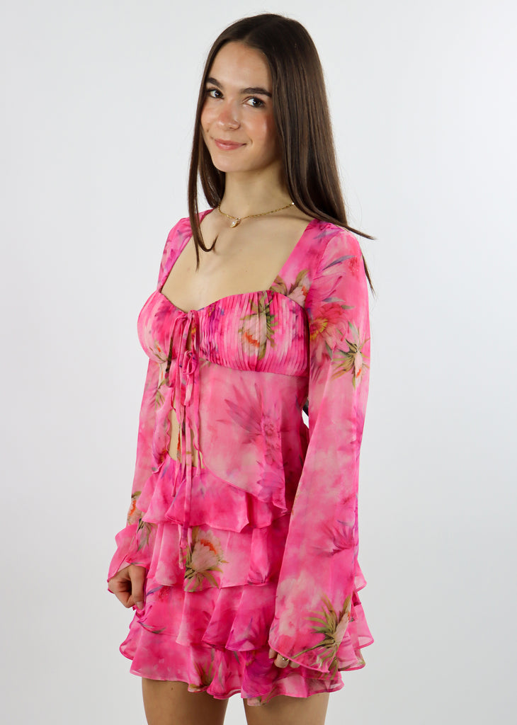 Lean On Long Sleeve Top ★ Pink Floral