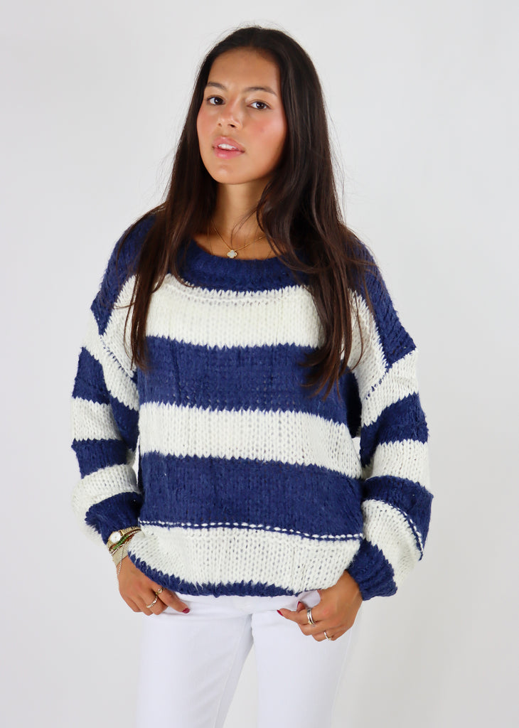 Best Time To Wear A Striped Sweater ★ Blue and White