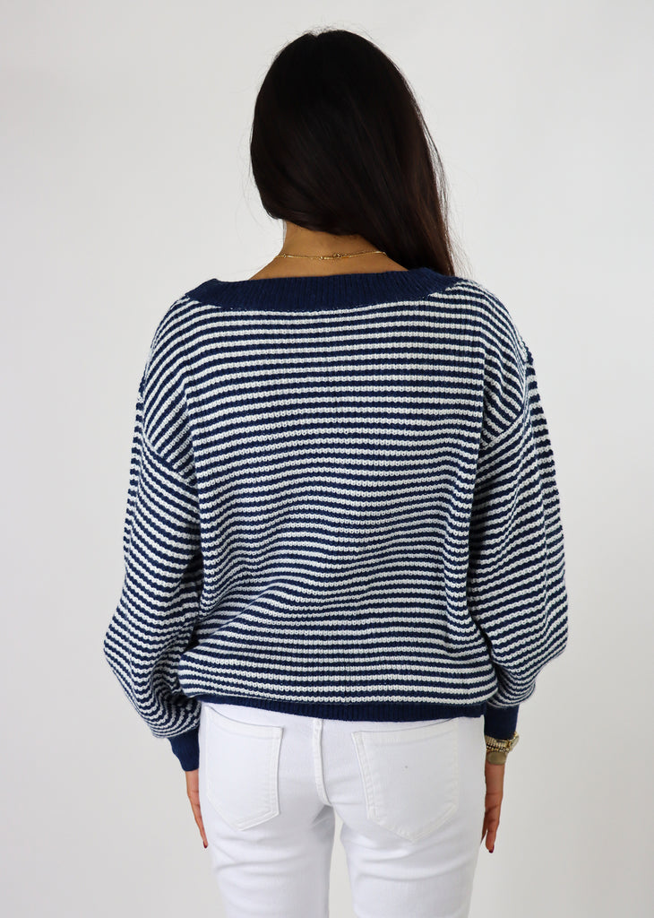 All The Time Sweater ★ Blue and White