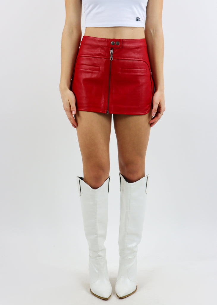 Maybe Later Mini Moto Skirt ★ Red