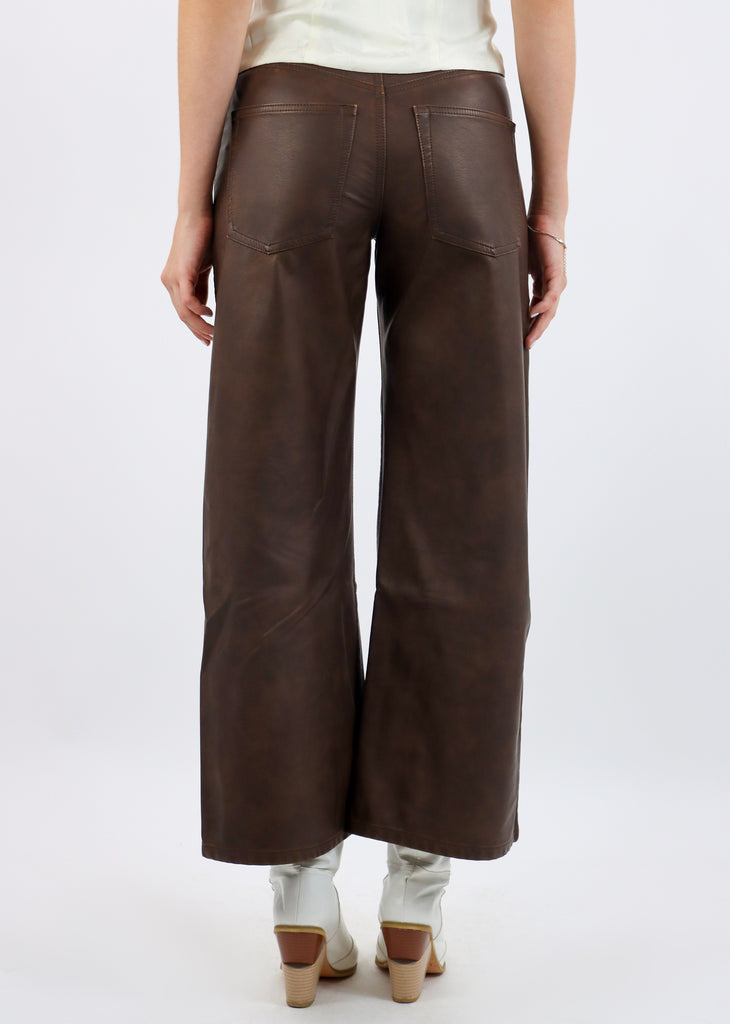 Free People Misha Vegan Leather Pants ★ Brown