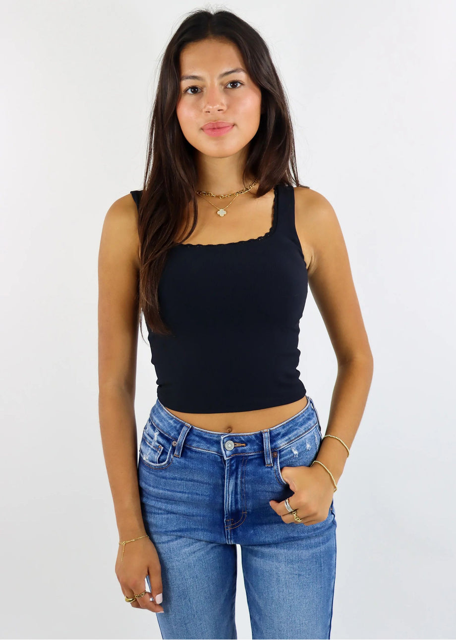 Rock N Rags Do It All Lace Tank ☆ Black