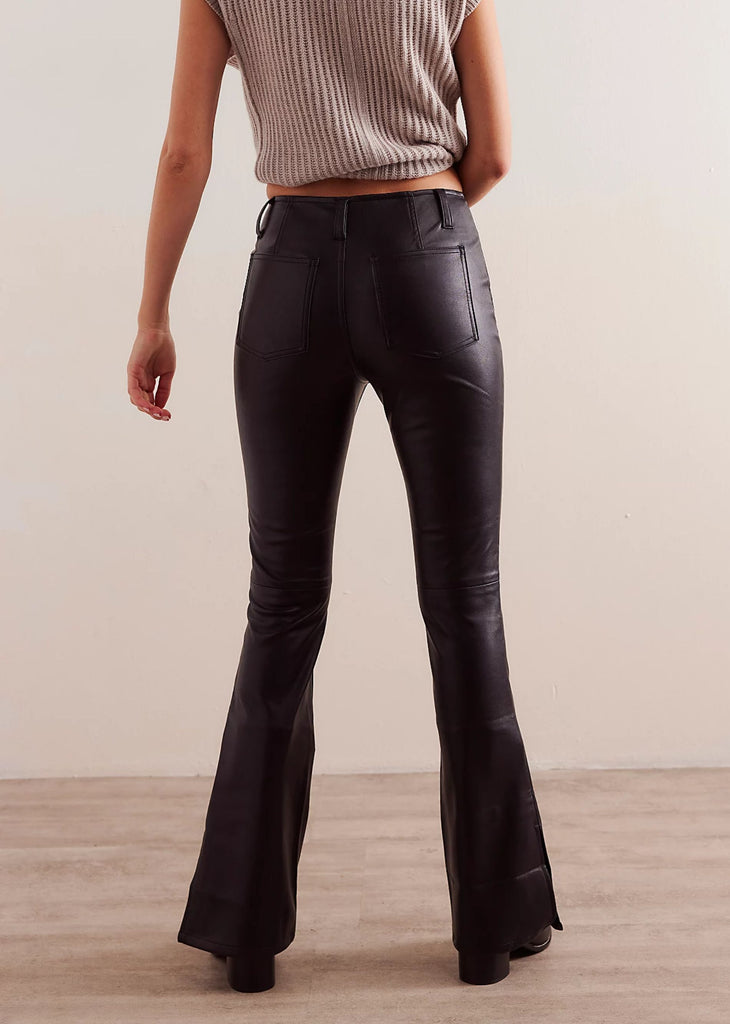 Free People Level Up Vegan Slit Pants ★ Black