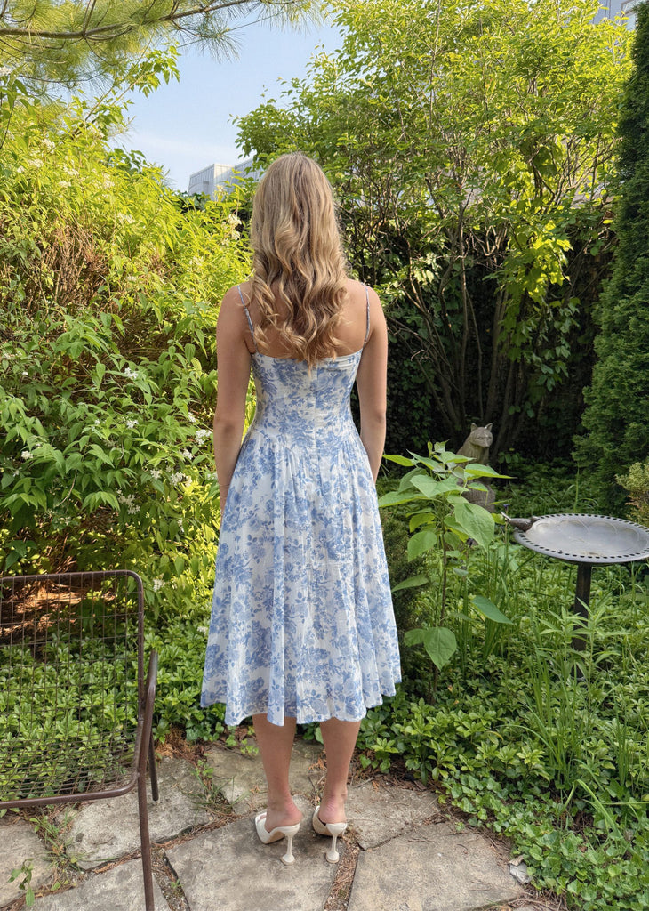 Pretty Woman Midi Dress ★ Blue Floral