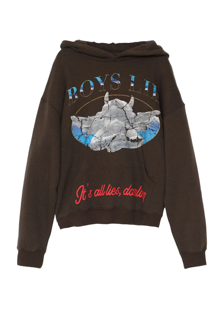 Boys Lie Here Lies Racer Hoodie ★ Brown