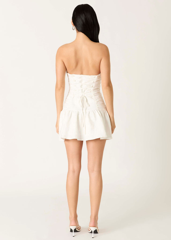 secret garden corset mini dress Secret Garden Strapless Mini Dress White Large
