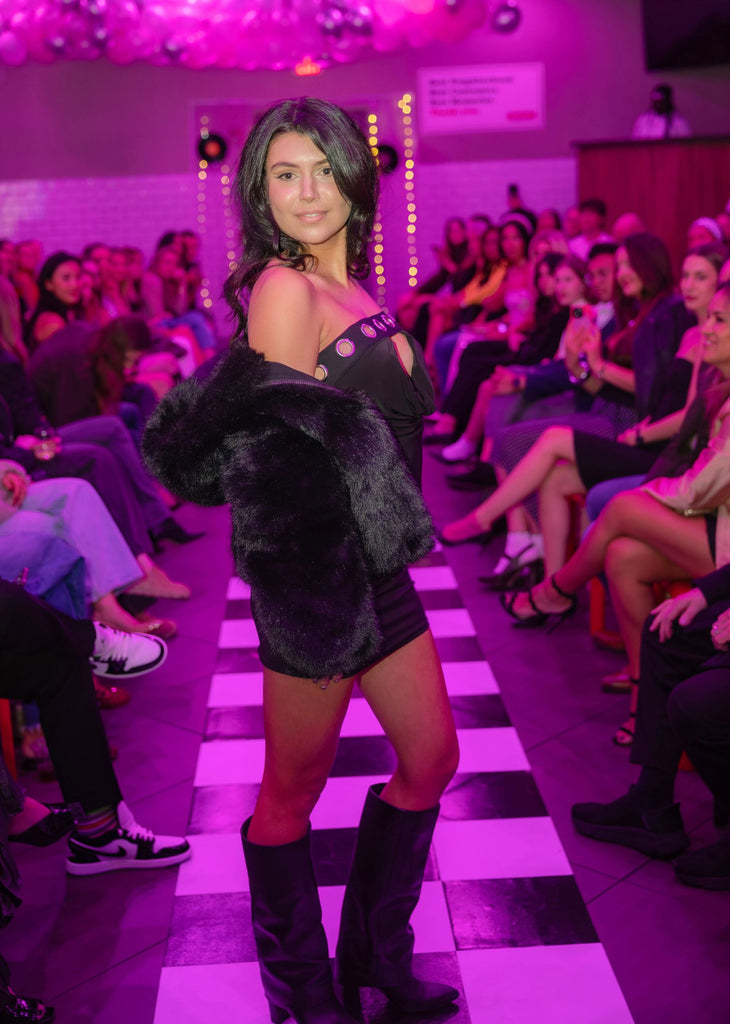 Free People Louder Please Fur Hooded Jacket ★ Black