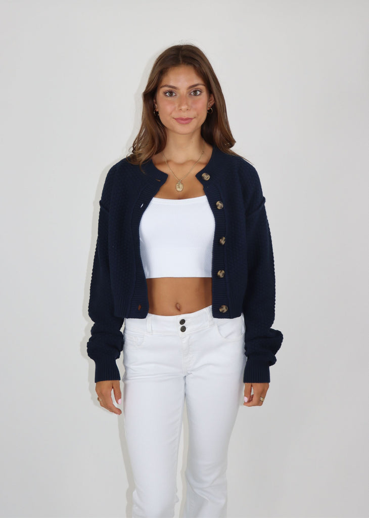 Free People Lila Crop Cardigan ★ Navy