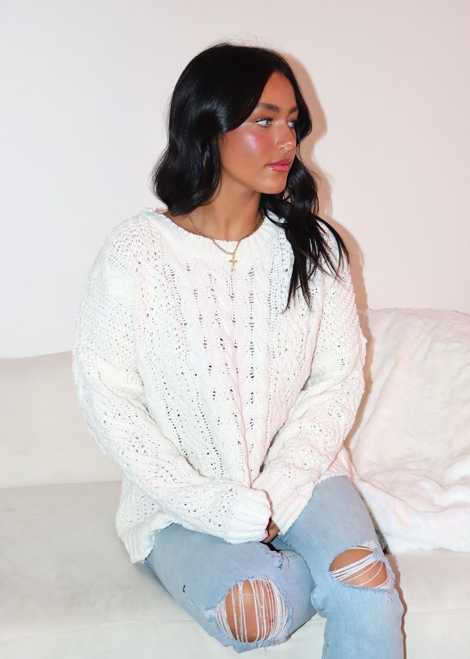Feather Sweater White Rock N Rags