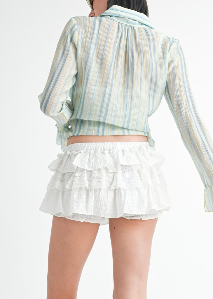 Boho Summer Ruffle Mini Skort ★ White