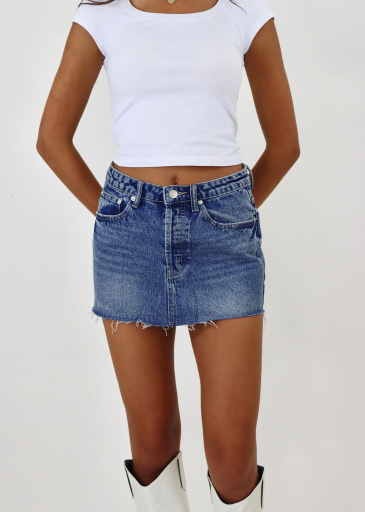 Wherever I Go Mini Jean Skirt ★ Medium Wash