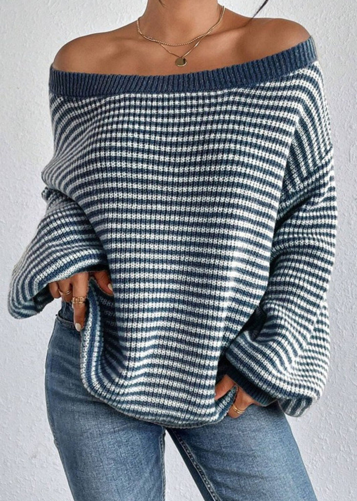 All The Time Sweater ★ Blue and White